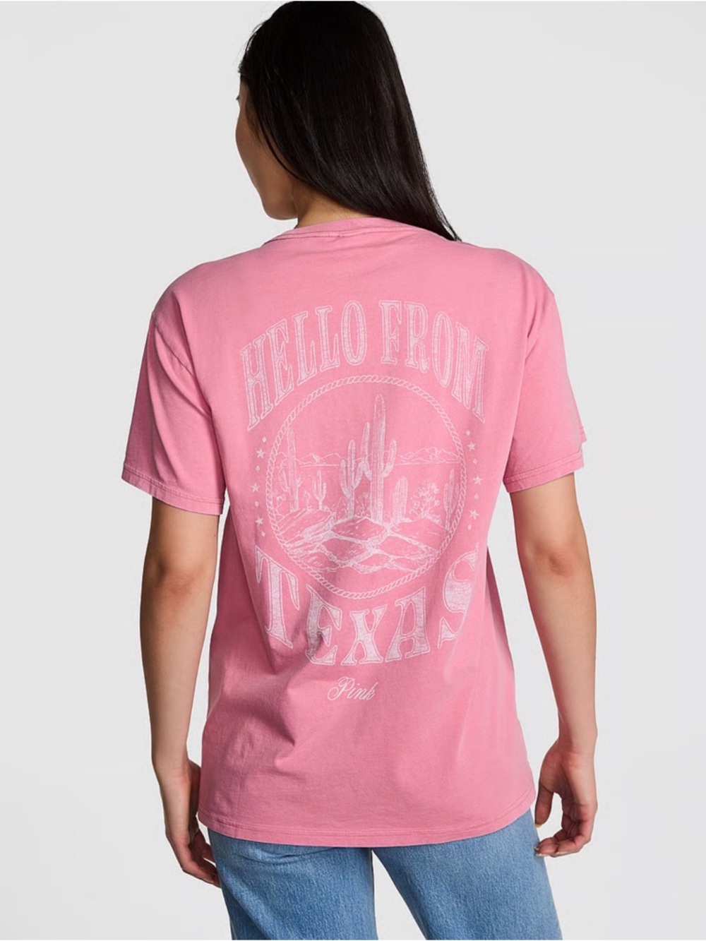 PINK Victorias Secret Hello From Texas Pink Graphic Tee